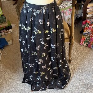St. John Floral Black Maxi Skirt - Caviar Multi (tag). Gorgeous tulle over silk.